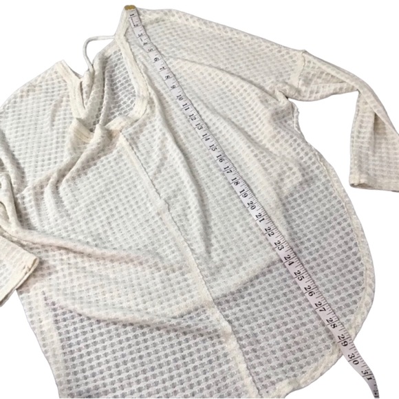 SAGE - Oversized High-Low Waffle Tunic - Cream - S - Picture 8 of 11